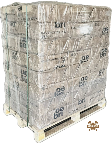 OEBRI Holzbriketts Nadelholz in Papierverpackung 960 kg Palette