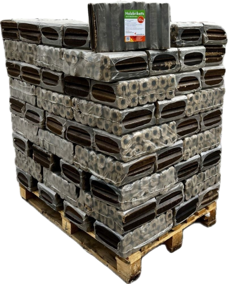 Pini Kay Hartholzbriketts Eiche mit Zugloch 960 kg Palette